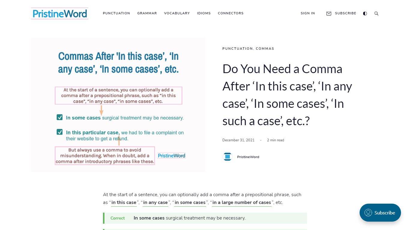 Do You Need a Comma After ‘In this case’, ‘In any case’, etc.?